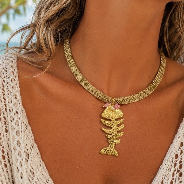 Collar Raspa dorada. RESERVADO